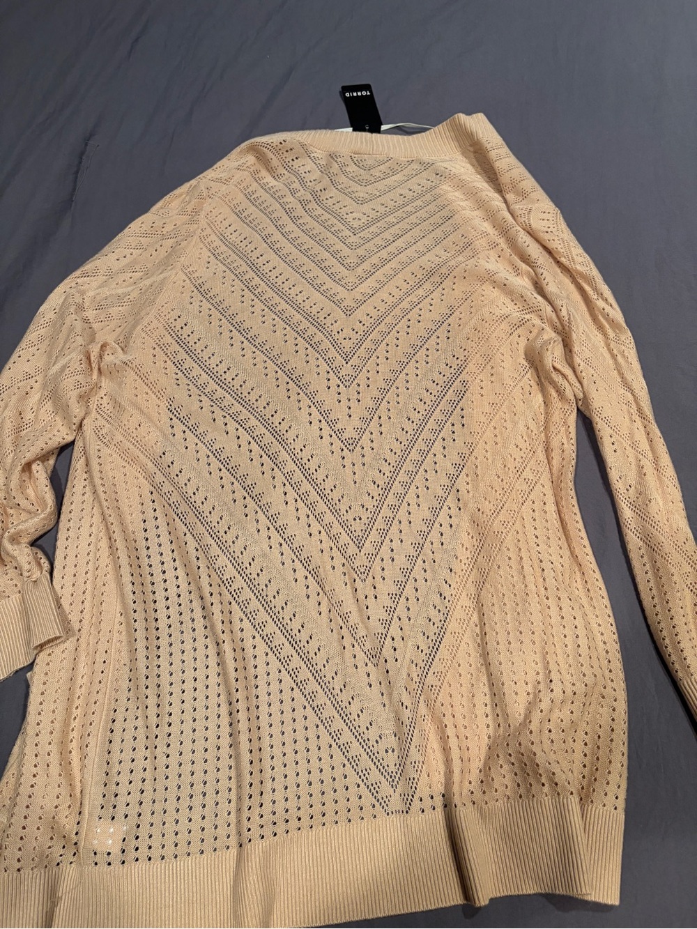 Torrid Open-Front Pointelle Knit Cardigan - Picture 6 of 6